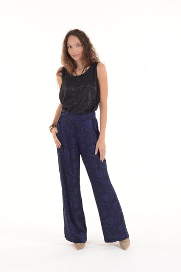 London Pants- Deep Blue - Lara Rosnovsky