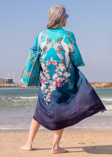 Maxi Kimono - Peacock Turquoise